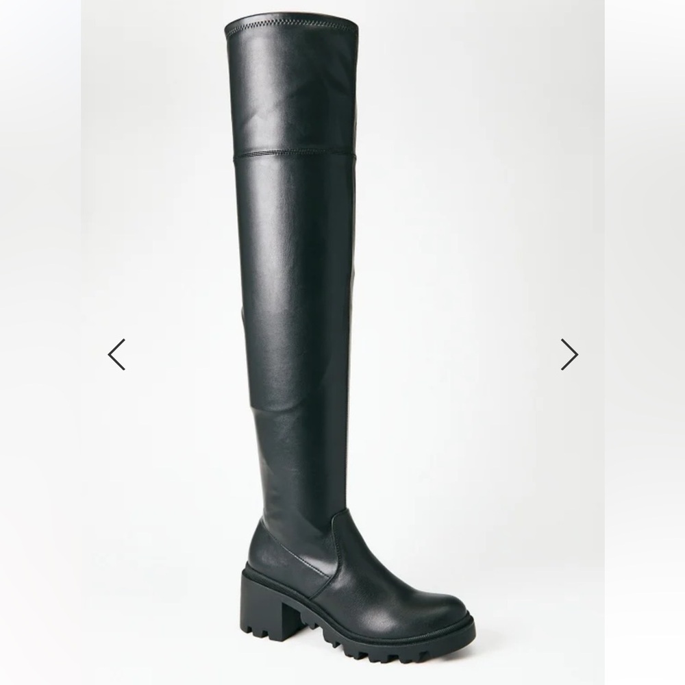 Black Over-the-Knee Women's Boots - Picture 2 of 10